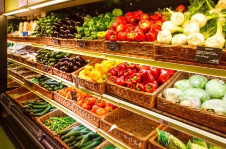 Vegetable section in the department store