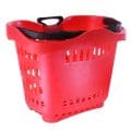Rolling Plastic Basket 43 Litres Red