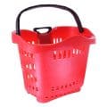 Rolling Plastic Basket 43 Litres Red