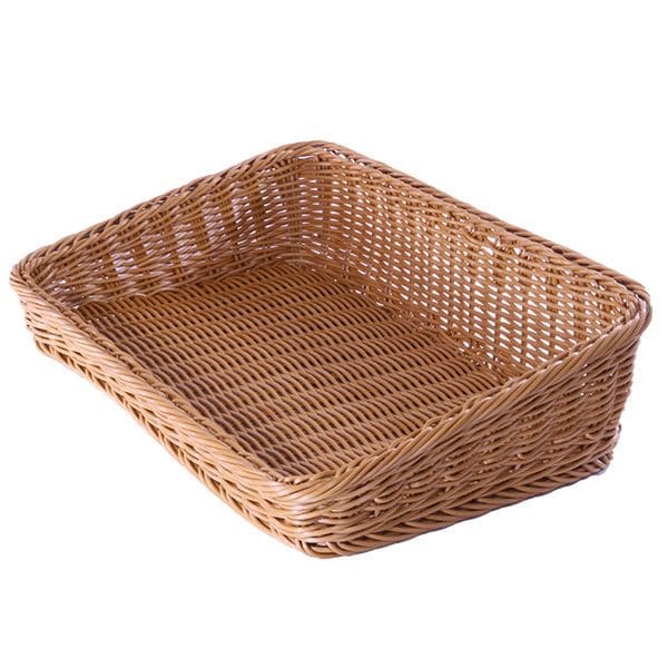 Landscape Slanted Poly Wicker Basket Natural