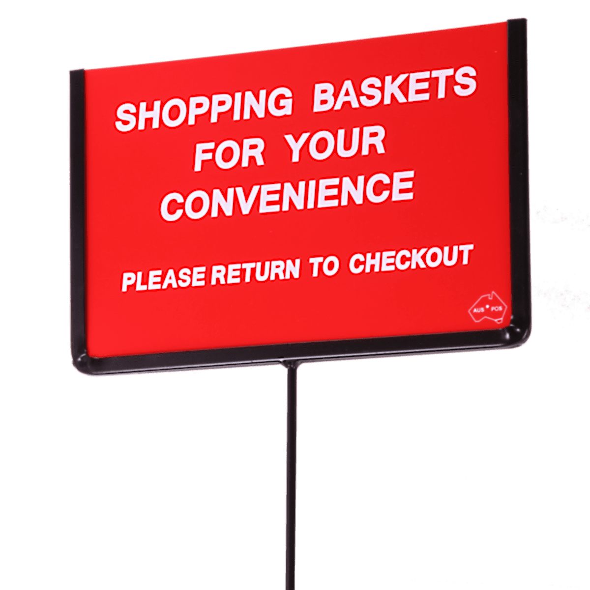 Shopping Basket Stand W/ Courtesy Sign 20L | Mills Display