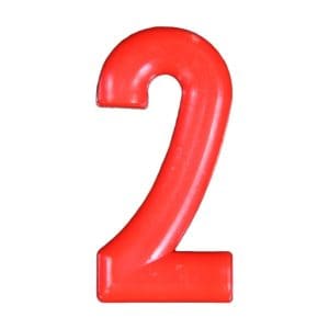 Push-in Numbers Red NO-2 Pack 20