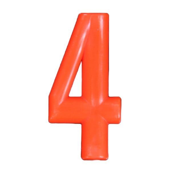 Push-in Numbers Red NO-4 Pack 20