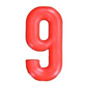 Push-in Numbers Red NO-9 Pack 20
