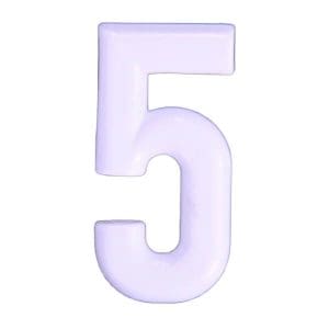 Push-in Numbers White NO-5 Pack 20