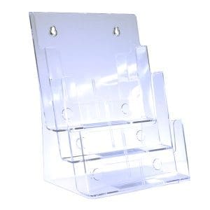 Brochure Holder 3 Tier A4 Portrait Free Standing Wall Mount