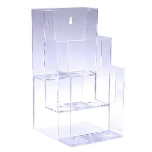 Brochure Holder 3 Tier DL Portrait Free Standing Wall Mount