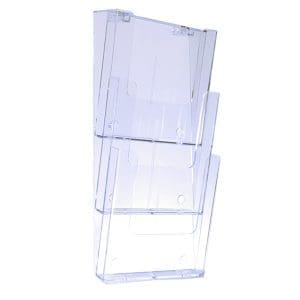 Wall Mount Brochure Holder A4 3 Tier Portrait